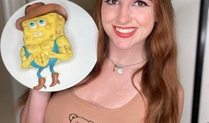 Unusual "pumped up" cakes from a cute chef (15 photos)