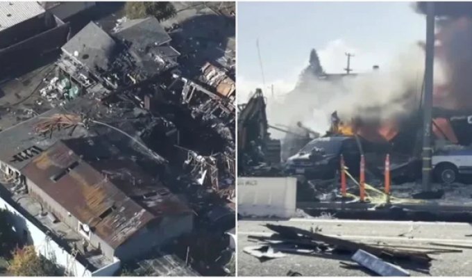 Один удар ковшом — и дома нет: взрыв в Хейварде стёр жилище с лица земли (2 фото + 2 видео)