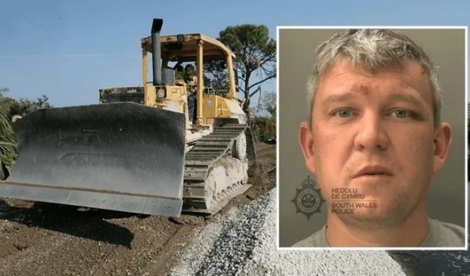 A man bulldozed his favorite pub and was jailed: the reason for his actions is puzzling (2 photos + 1 video)