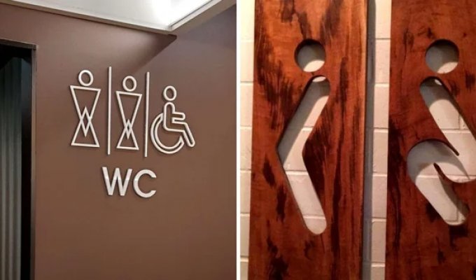 Where is "M" and where is "F"? 12 Toilet Signs That Were Turned Into Puzzles For Some Reason (13 photos)
