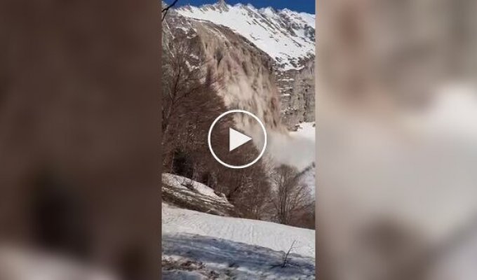 Avalanche in the mountains