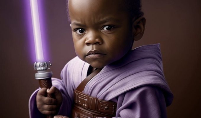 Midjourney showed the characters of "Star Wars" if they were played by children (16 photos)
