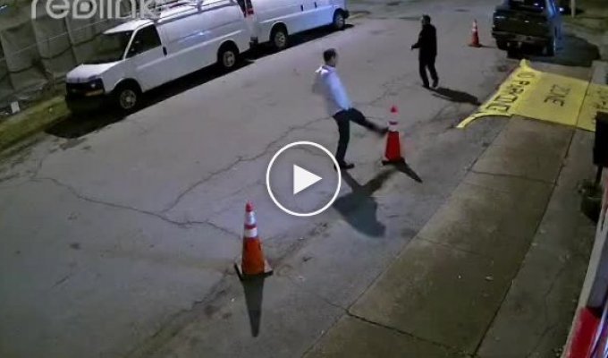 Road karate against traffic cones