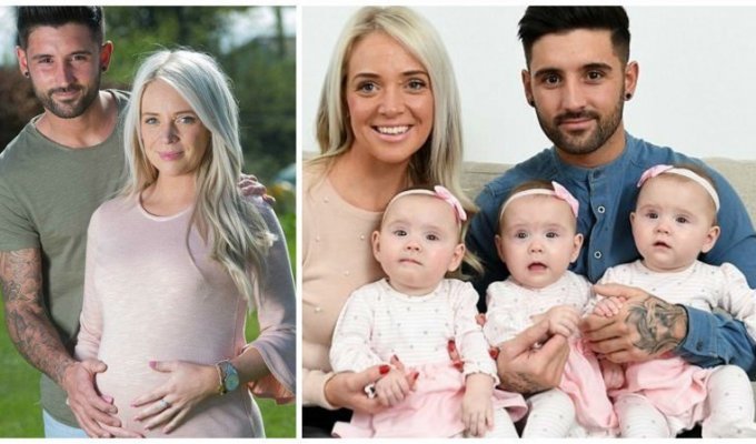 Один шанс на 200 миллионов: у пары из Уэльса родились идентичные тройняшки (10 фото)