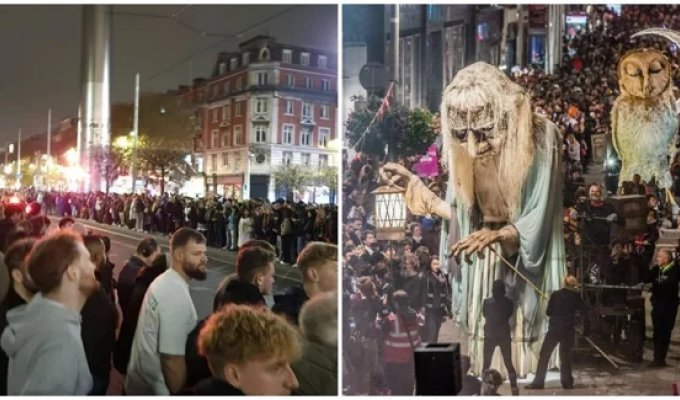 Dublin residents took to the streets of the city after receiving an invitation to celebrate Halloween from a fake (2 photos + 1 video)