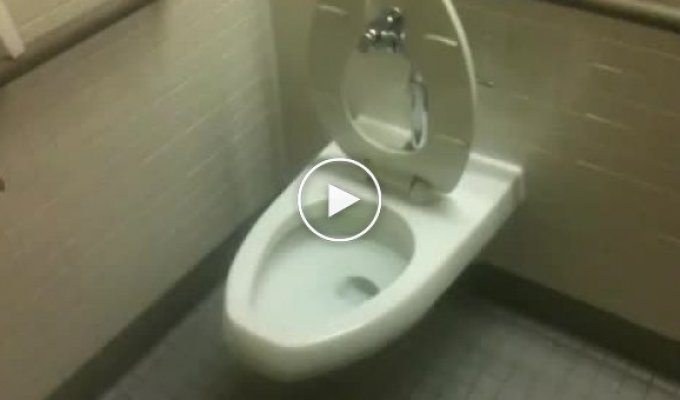 Забавный турбо-смыв в туалете