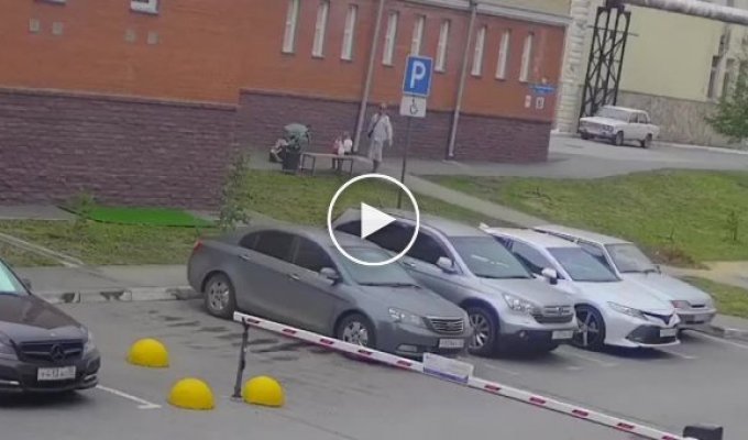 In Omsk, a woman with a stroller stole a roll of artificial turf