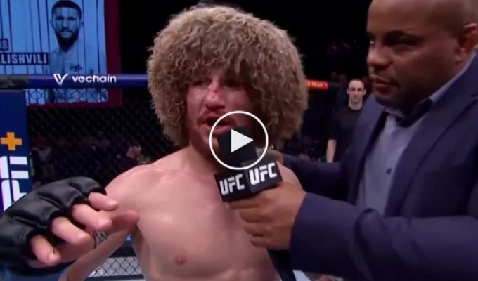 Georgian Dvalishvili destroyed a Russian in a UFC fight and urged to stop the war