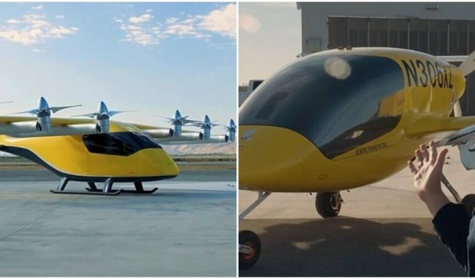 The startup created the first unmanned air taxi (7 photos + 1 video)