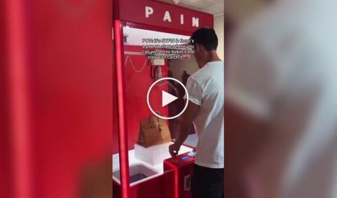 Игровой автомат Хватайка с дорогой сумкой, которую невозможно выиграть