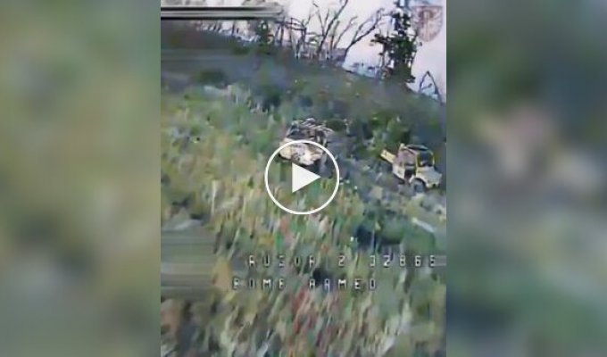 Kamikaze drone hits Chinese buggy with five occupants
