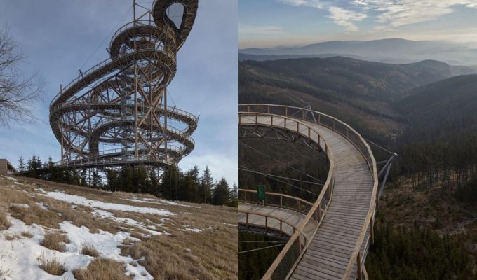 101 метровая петлевая горка “Sky Walk” в горах Чехии (14 фото)