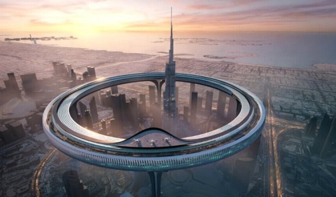 В Дубае хотят построить кольцо-небоскрёб. Зачем? (12 фото)