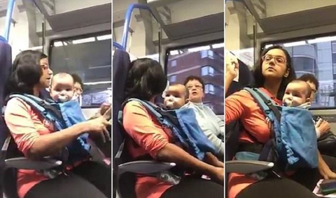 Пассажиры вагона первого класса не захотели пускать женщину с ребенком (5 фото + 1 видео)