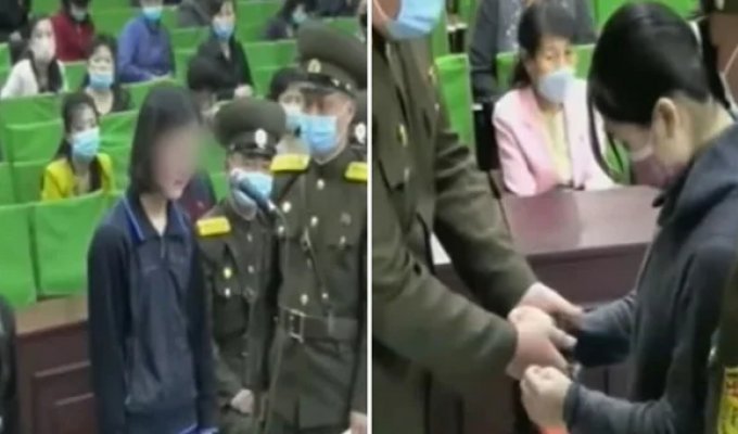 Footage from the trial of teenage girls in the DPRK (7 photos + 1 video)