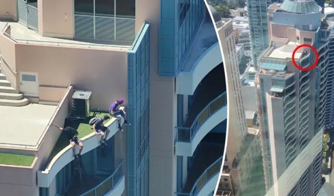 Teenagers snuck onto the roof of a 37-story high-rise (3 photos + 1 video)