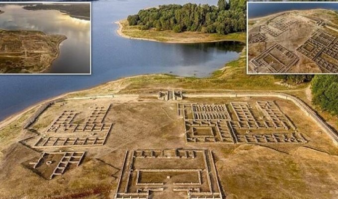 Обмелевшее водохранилище в Испании обнажило древнеримский лагерь (11 фото + 1 видео)
