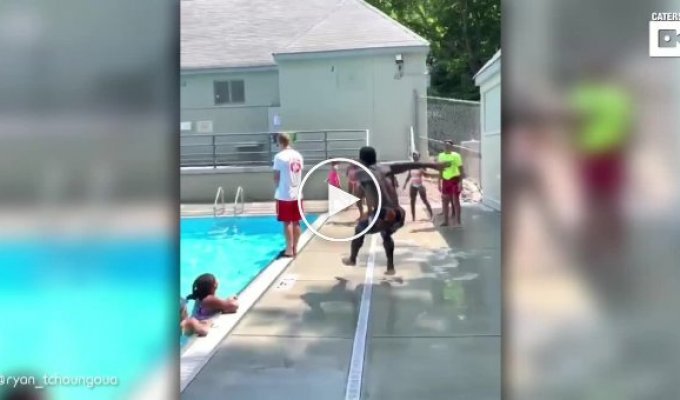 Хлопець ефектно перестрибнув 183-сантиметрового друга і пірнув у басейн