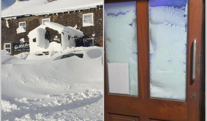 Шестьдесят британцев застряли в баре на три дня из-за снежного шторма (5 фото)