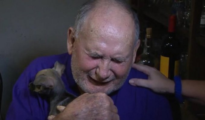 Мужчина, потерявший собаку, растроган до слез подарком незнакомца (3 фото)