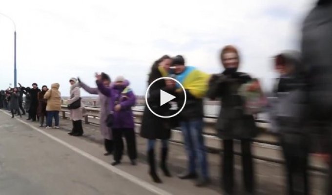 Живая цепь на Антоновском мосту (майдан)