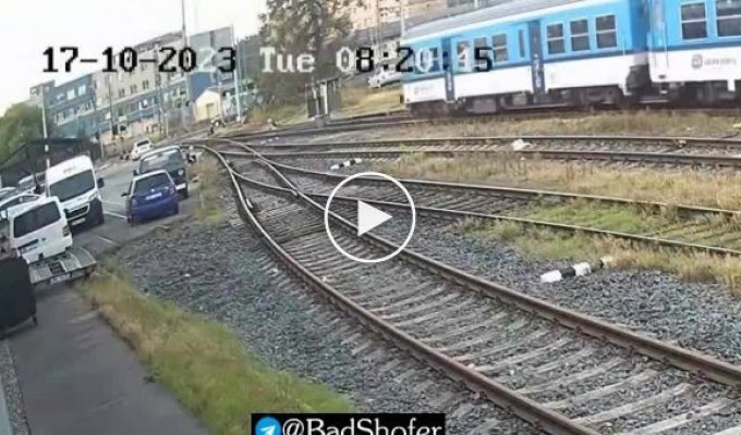 Train collides with truck