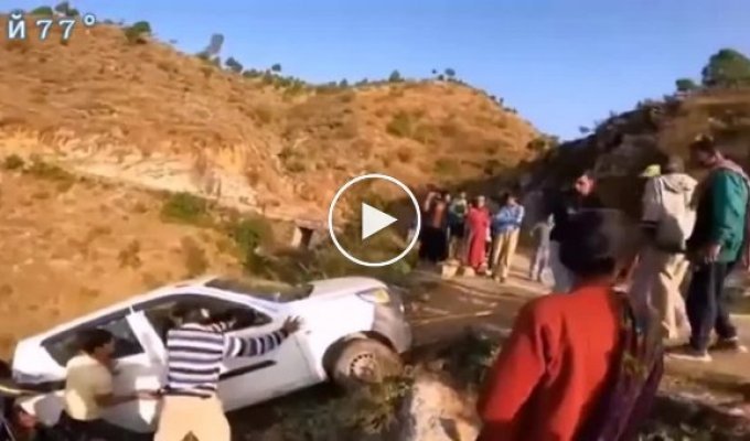 The crowd helped the driver spectacularly ditch the car
