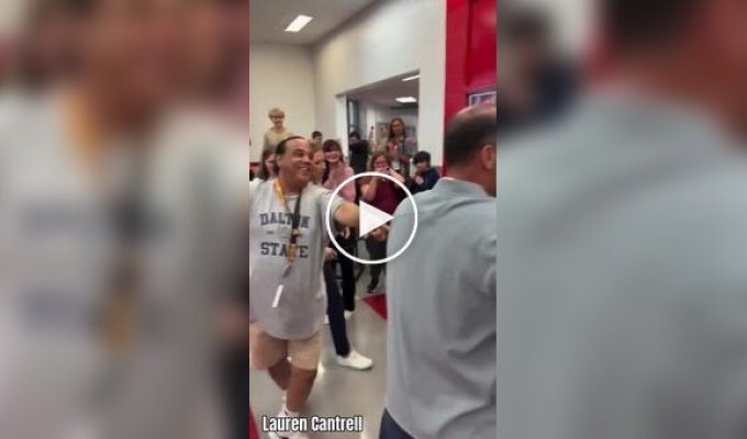 Students stage a fake fight to surprise their principal