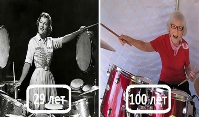Эта женщина начала играть на барабанах ещё в 1920-х годах, и этим она занимается до сих пор, даже в свои 106 лет (14 фото + 1 видео)