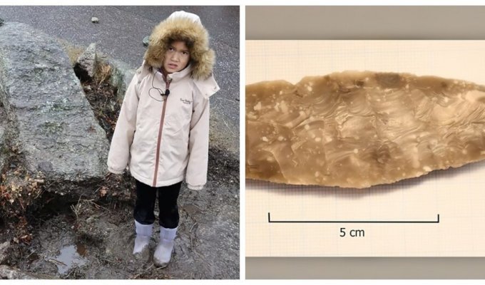 8-летняя девочка случайно раскопала артефакт эпохи неолита (3 фото)