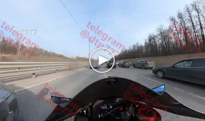 This is what the opening of the motorcycle season looks like or why you can’t ride between cars