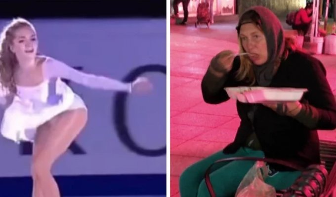 A former figure skating star lives on the street (7 photos + 1 video)