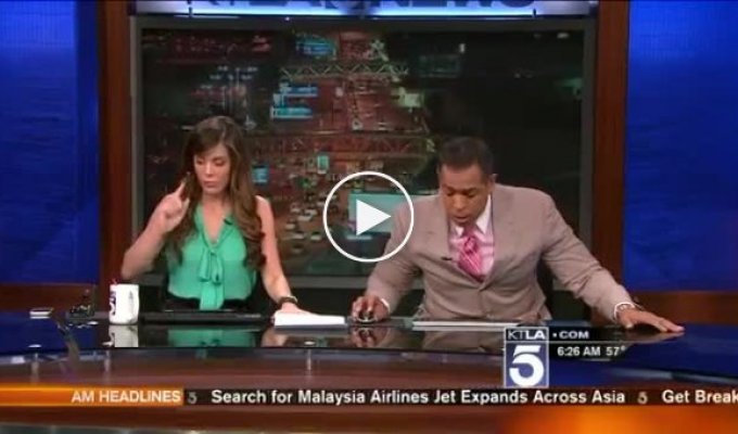 Ведущий новостей перепугался  землетрясения