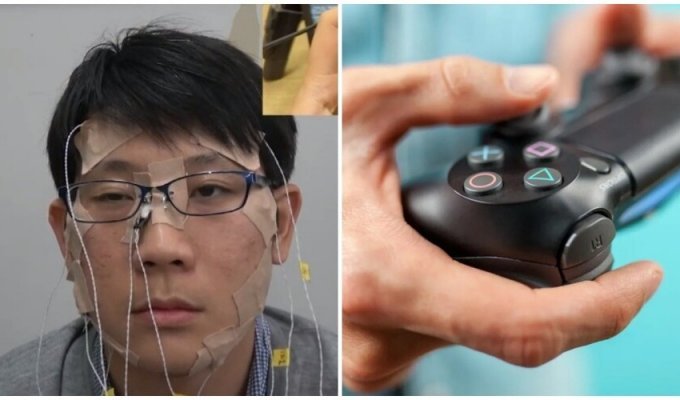 A Japanese man has created a device for controlling a human face (2 photos + 1 video)