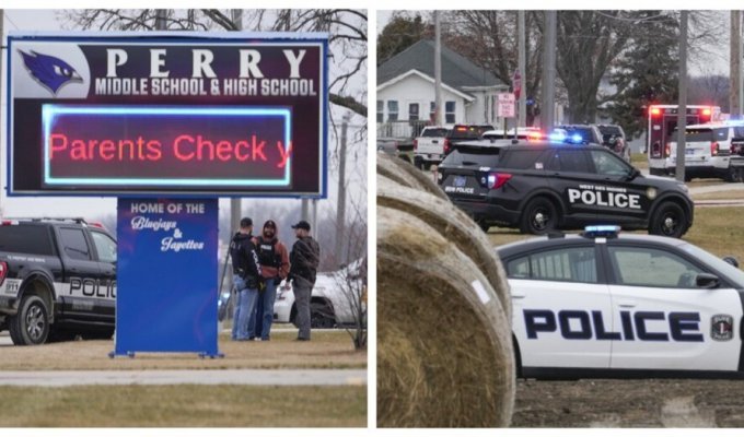 There was a mass school shooting in Iowa (2 photos + 3 videos)