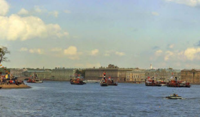 Парад старинных пароходов на Неве | панорамный привет из Финляндии (9 фото)