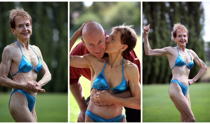 73-летняя бабушка-бодибилдерша знает, как быть успешной в любви и спорте (19 фото)