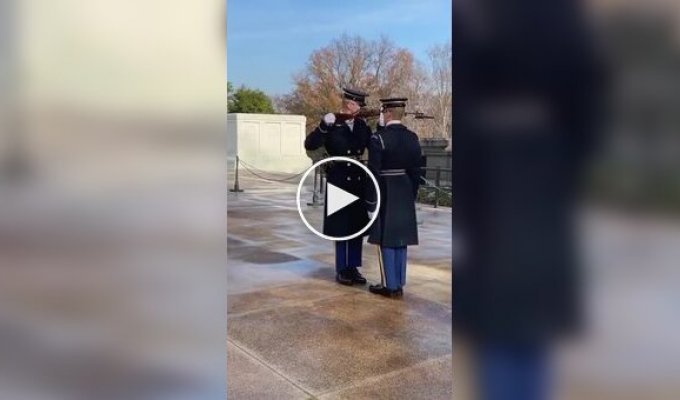 Ceremonial changing of the guard: Inspection and acceptance of weapons