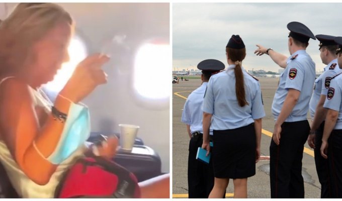 Красиво жить не запретишь: российская туристка закурила на борту самолета (4 фото + 3 видео)
