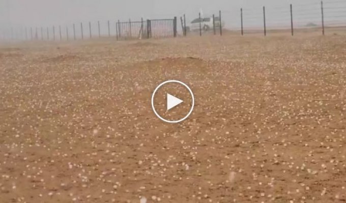 В Арабских Эмиратах выпал гряд в 40-градусную жару