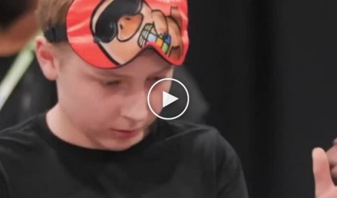 An Australian solved a Rubik's cube blindly in a record 12.1 seconds.