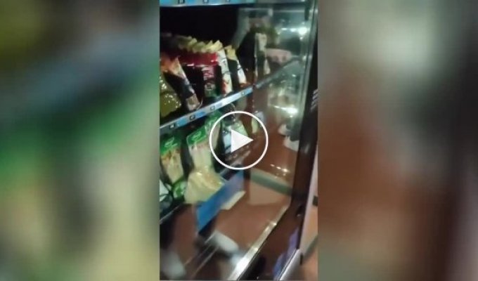 Trying to get a sandwich stuck in a food machine