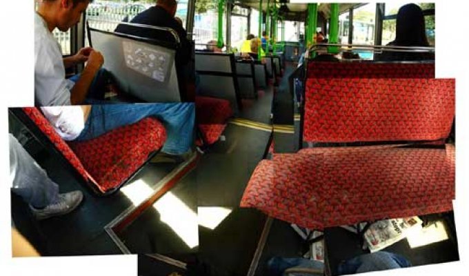 Оригами в автобусе (3 фото)