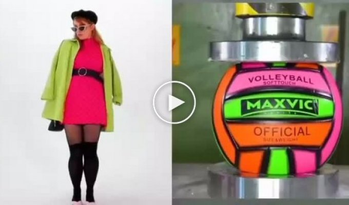 Cosplay on objects under hydraulic press