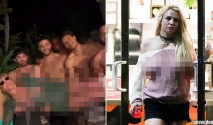 Britney Spears after the departure of her husband threw a party with beefy guys who kissed her feet (3 photos + 1 video)
