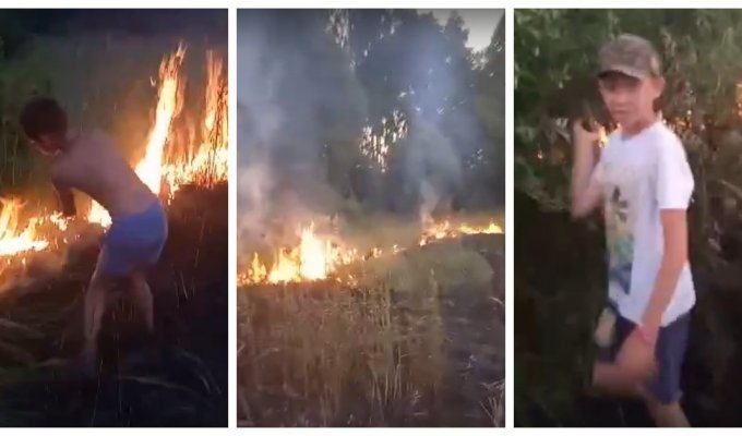 В Тульской области мальчишки три часа тушили пожар и надеялись на подмогу (6 фото + 2 видео)