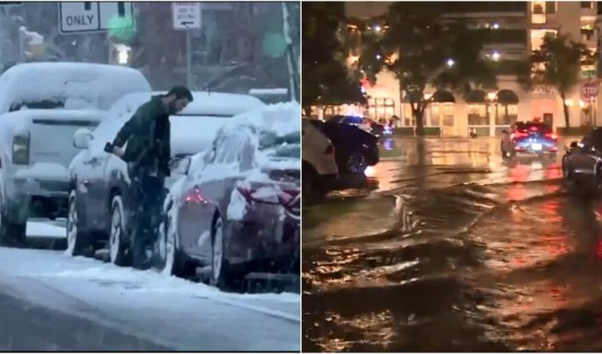 The USA was hit by a wave of winter storms (2 photos + 1 video)