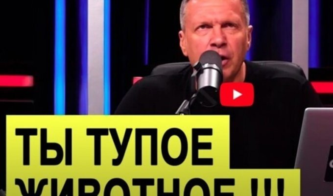 "Ты тупое, необразованное животное!": Соловьев снова оскорбил в прямом эфире телезрителя (3 фото + 1 видео)