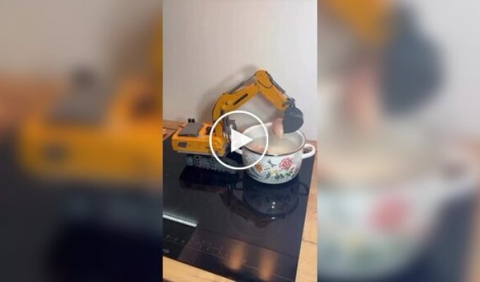 Cooking food with a toy