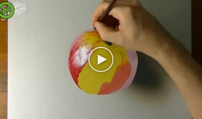 Реалистичный рисунок яблока